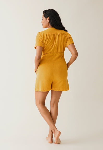 combi short jaune plage coton bio naternity