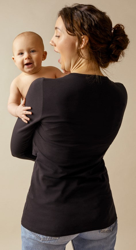 t-shirt allaitement et grossesse couleur noir vue de dos marque boob design