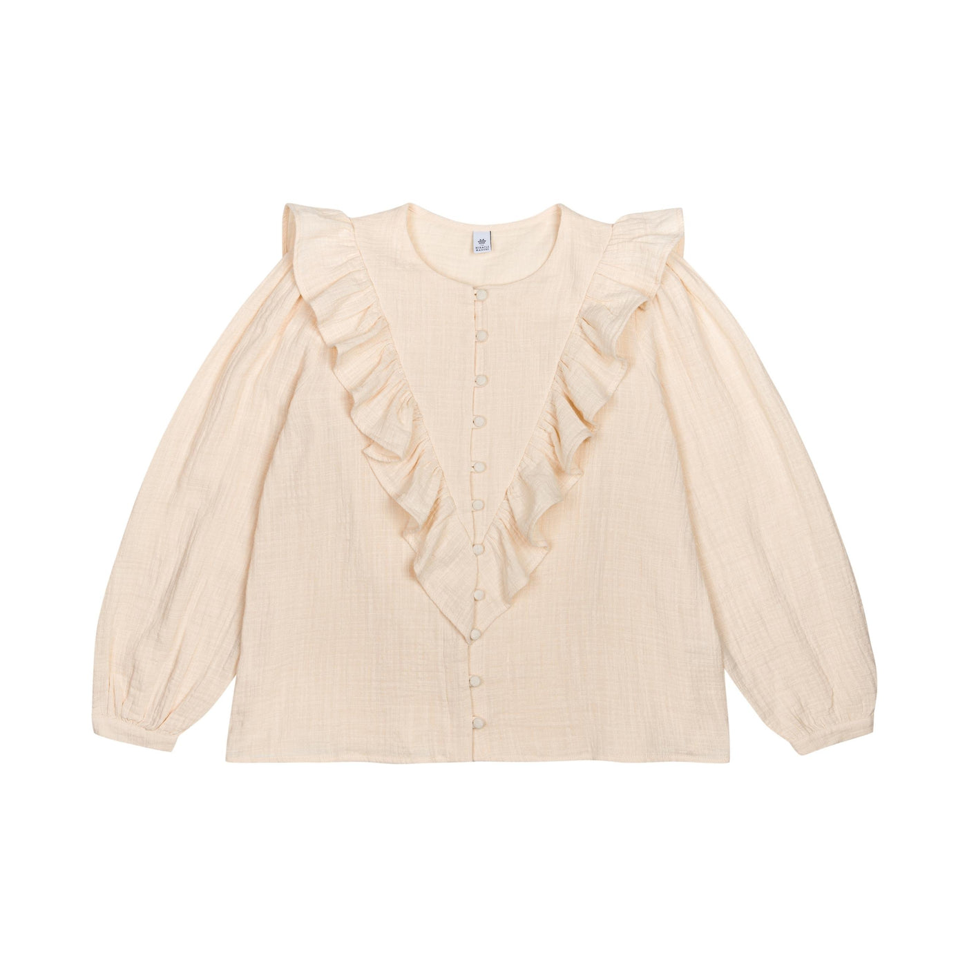 Face Blouse d'allaitement Miracle en gaze de coton certifié OEKO-TEX, coloris ivoire.