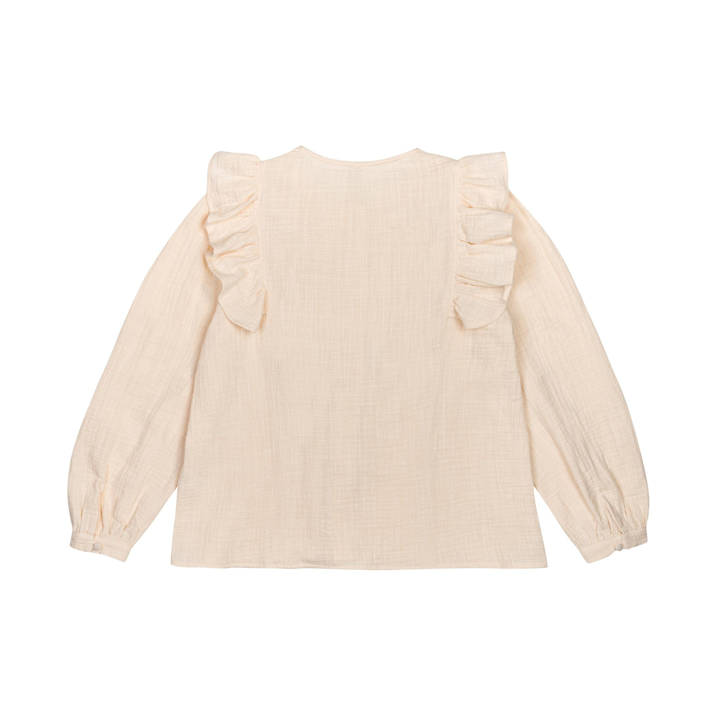 Dos Blouse d'allaitement Miracle en gaze de coton certifié OEKO-TEX, coloris ivoire.