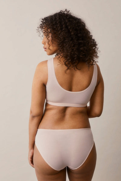 femme enceinte soutien-gorge brassière allaitement couleur rose poudrée vue de dos marque boob design