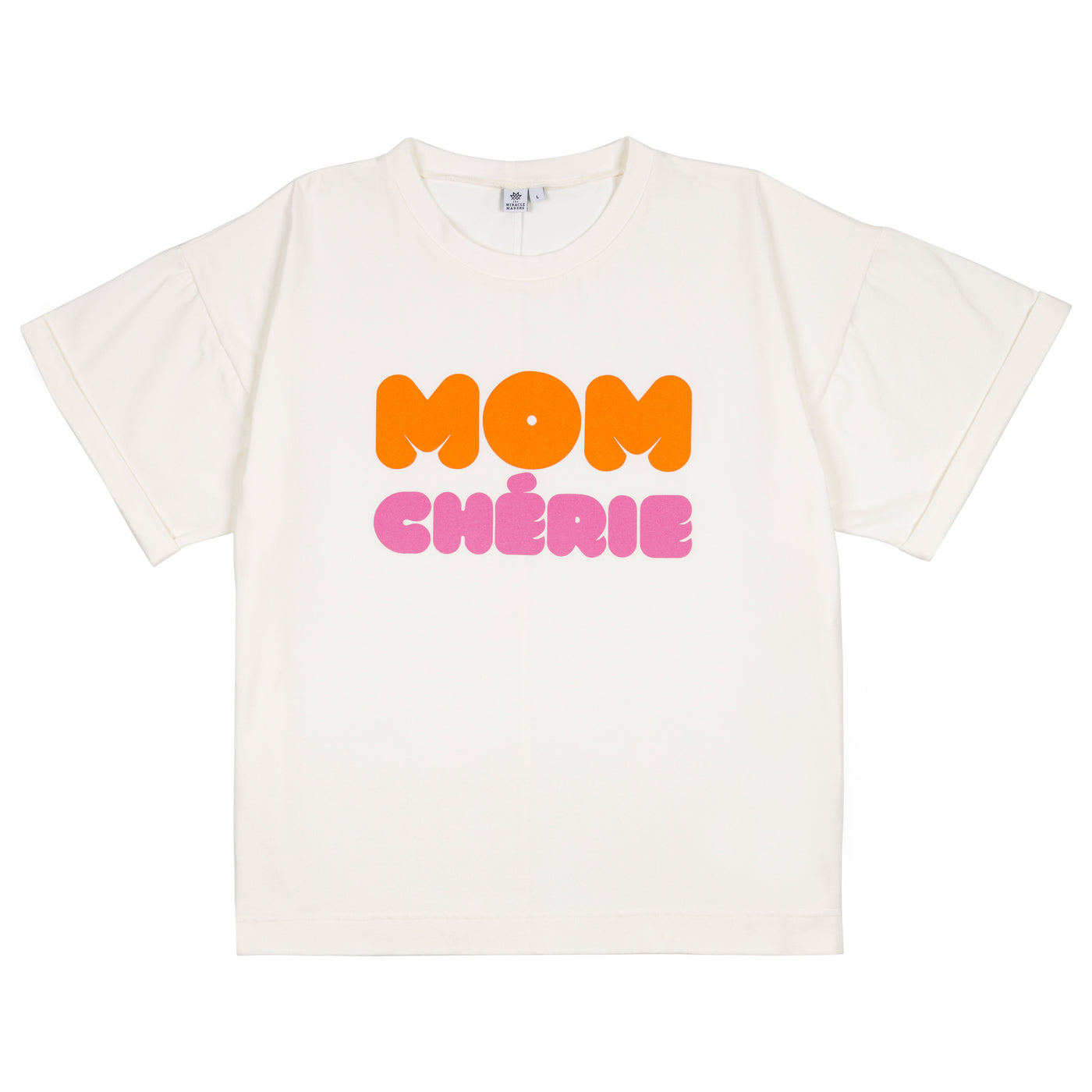 Face T-shirt d'allaitement Mom Chérie en coton bio certifié GOTS.
